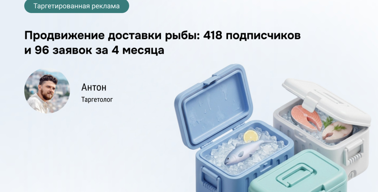 96 заявок и CPL 1 129 ₽: Как мы &laquo;подняли&raquo; доставку рыбы в городе с 300 тыс. жителей