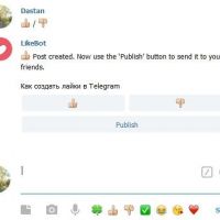 Как создать лайки в Telegram