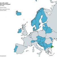 Страны Европы с населением меньшим, чем население европейской части Турции