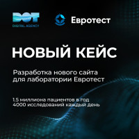 Разработка нового сайта для лаборатории Евротест