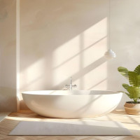 Варианты отделки ванной без плитки