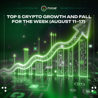 Топ-5 лидеров роста и падения на крипторынке (11–17 августа 2025)