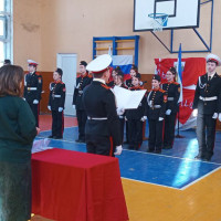 В Херсонской области воспитанники подшефного класса Росгвардии дали клятву кадета