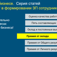 Премия от оклада. От результата Компании и работы Сотрудника