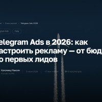 Telegram Ads в 2026: как настроить рекламу &mdash; от бюджета до первых лидов