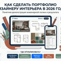 Как сделать портфолио дизайнеру интерьера в 2026 году и где разместить