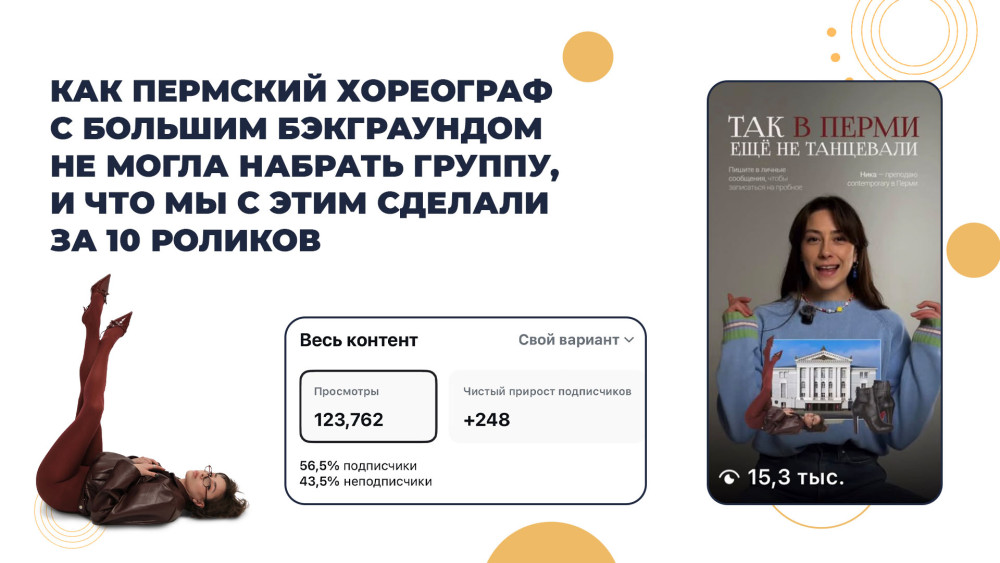 Диджитал-агентство Бульон: Как пермский хореограф с большим бэкграундом не могла набрать группу, и что мы с этим сделали за 10 роликов