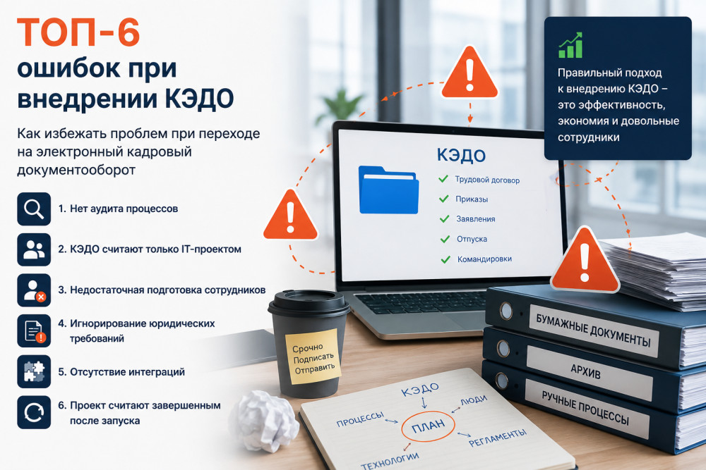 Zetta Priori: ТОП-6 ошибок при внедрении КЭДО: почему компании теряют время, деньги и доверие сотрудников