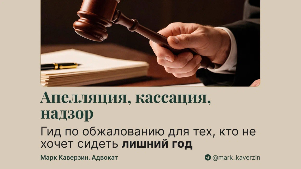 Марк Каверзин. Адвокат: Апелляция, кассация, надзор: гид по обжалованию для тех, кто не хочет сидеть лишний год