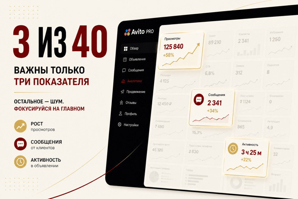 Косов Дмитрий: 3 цифры в кабинете Авито, которые нужно проверить сегодня же