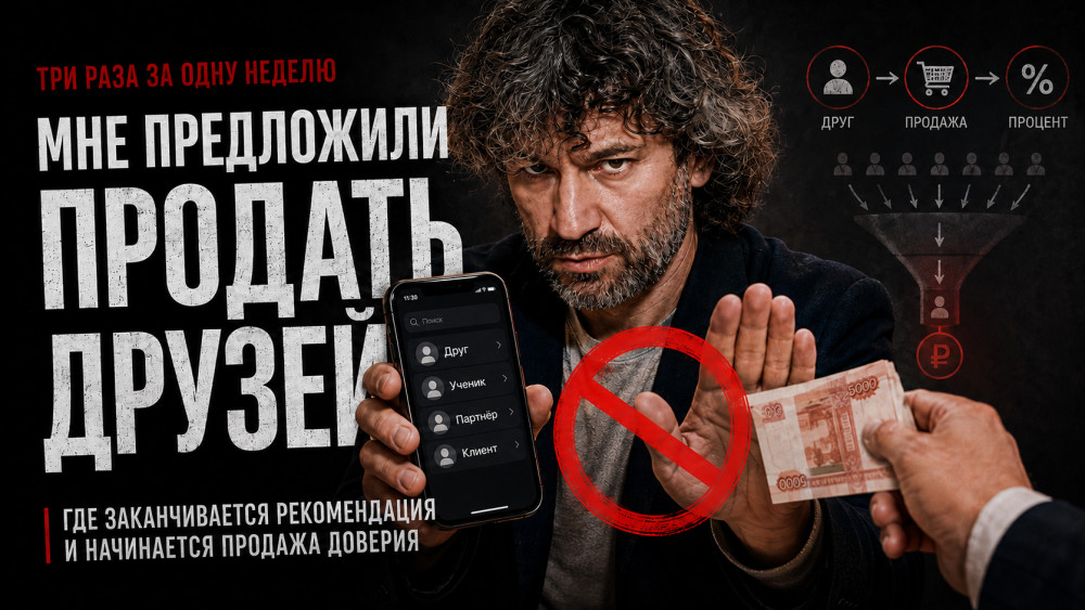 Честно про бизнес: За неделю мне трижды предложили продать друзей