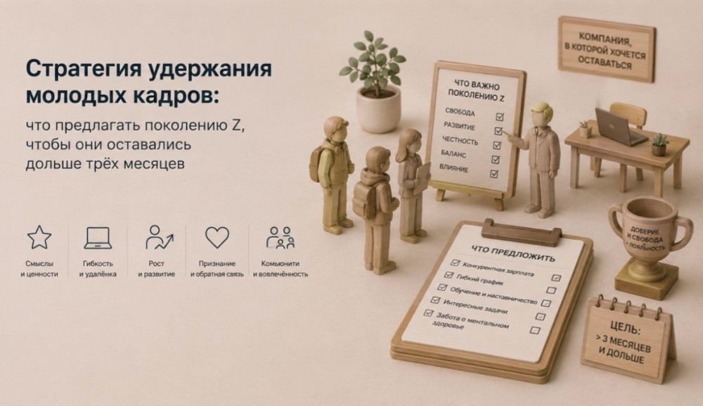 Mega-Personal. Пишет Роман Игнатьев: Стратегия удержания молодых кадров: что предлагать поколению Z, чтобы они оставались дольше трёх месяцев