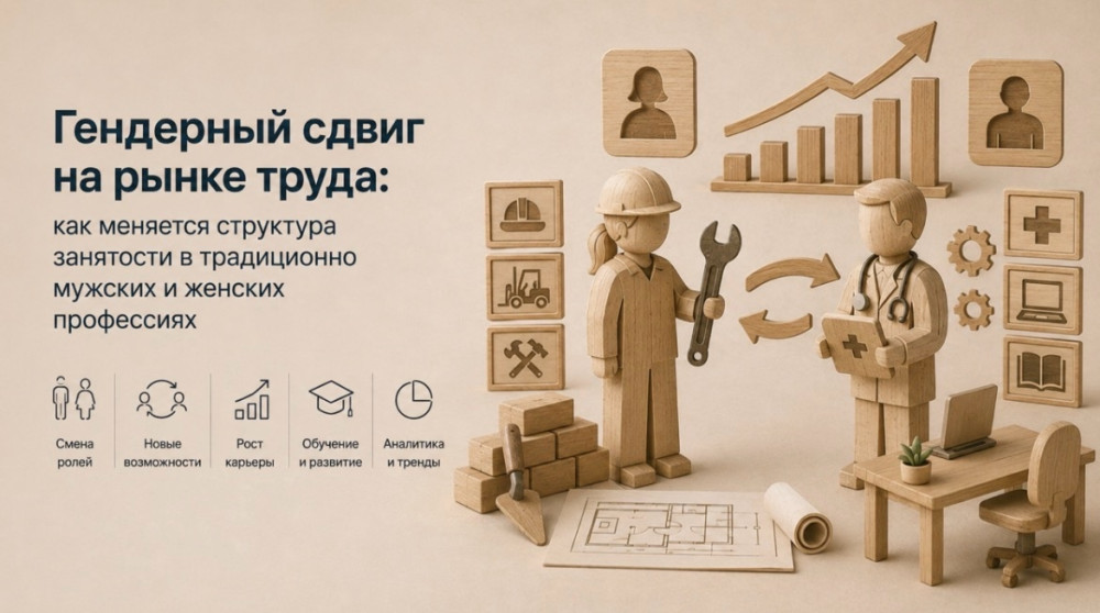 Mega-Personal. Пишет Роман Игнатьев: Гендерный сдвиг на рынке труда: как меняется структура занятости в традиционно мужских и женских профессиях