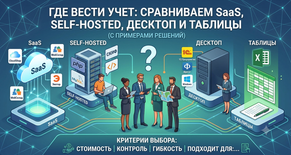 СКИФ: Где вести учет: сравниваем SaaS, Self-hosted, десктоп и таблицы (с примерами решений)