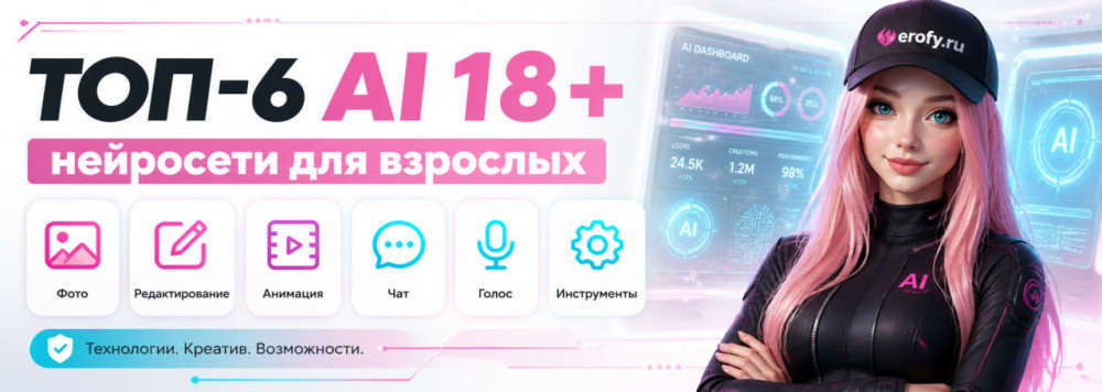 Erofy | Нейросети 18+: Топ-6 нейросетей 18+ - AI для взрослых