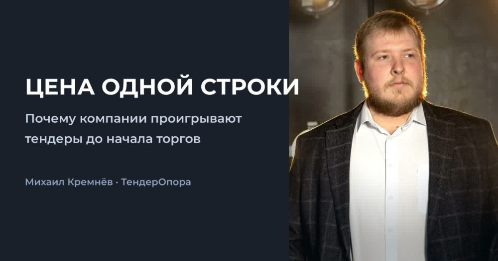 Михаил Кремнёв: Цена одной строки: почему компании проигрывают тендеры до начала торгов