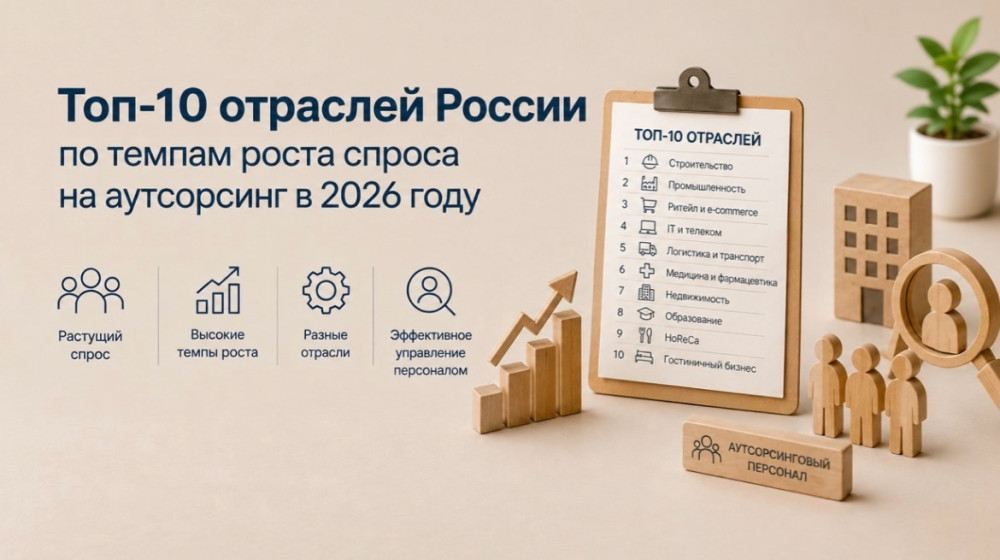 Mega-Personal. Пишет Роман Игнатьев: Топ-10 отраслей России по темпам роста спроса на аутсорсинг в 2026 году