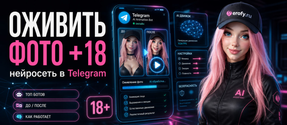 Erofy | Нейросети 18+: AI бесплатное оживление 18+: ТОП-1 как оживить фотографию в 2026