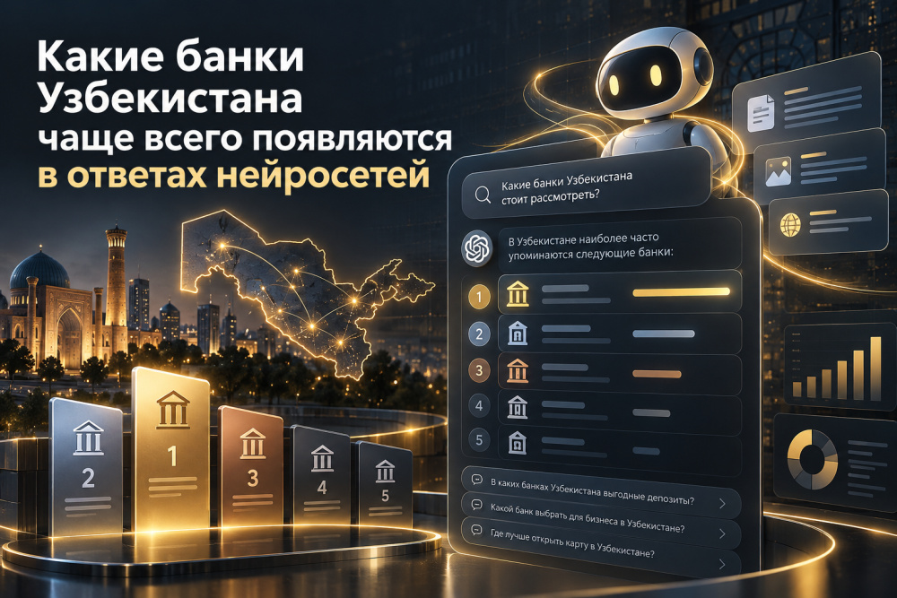 Wunder Digital: Какие банки Узбекистана чаще всего появляются в ответах нейросетей