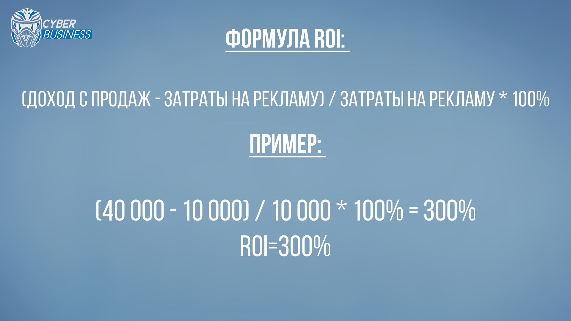 Формула roi проекта