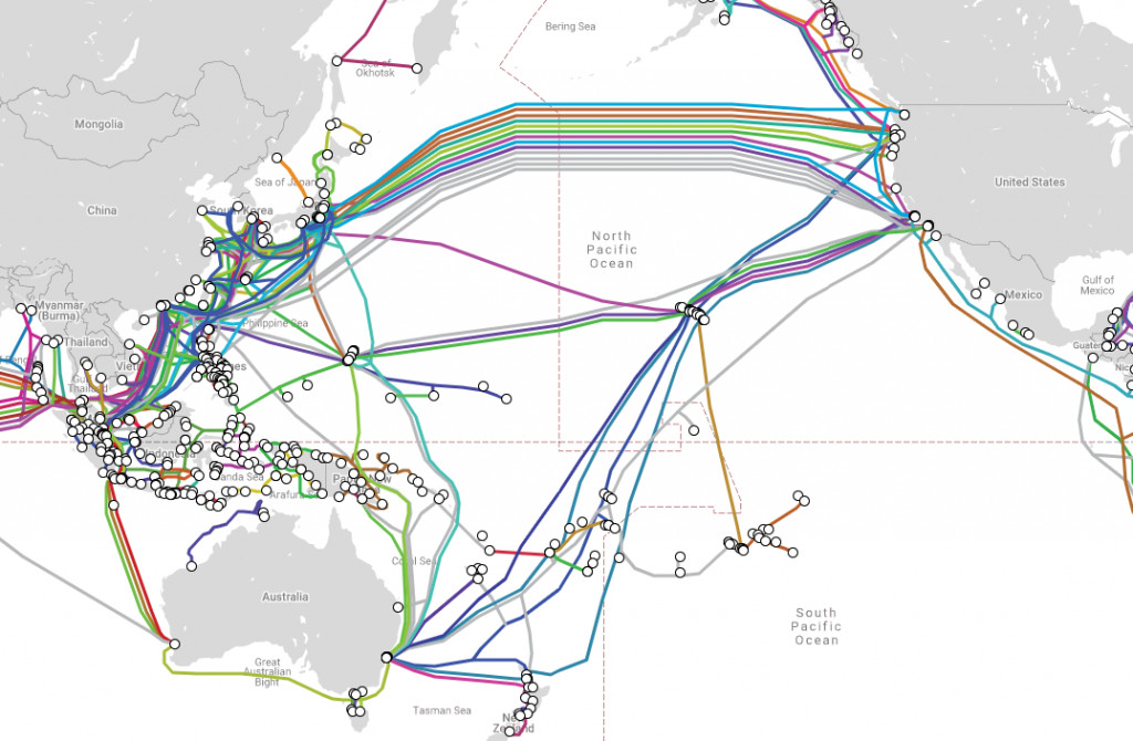 Схема подводных кабелей мира