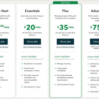 Тарифные планы в QuickBooks Online