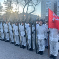 Военнослужащие омской воинской части Росгвардии стали участниками старта лыжного пробега «Марш - бросок»