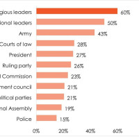 Уровень доверия населения Нигерии к различным институтам