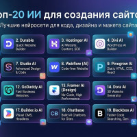 Топ 20 ИИ для создания сайтов. Лучшие нейросети для кода, дизайна и макета сайта